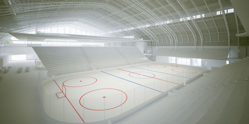 Rendering of a hockey rink